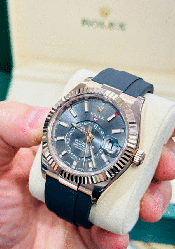 Rolex Sky-Dweller 326235 18k Rose Gold Rhodium Dial 42 OysterFlex Box/Papers