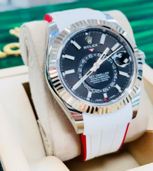 Rolex Sky Dweller 326934 Black Dial Rubber B + OYSTER Band Watch Box & Papers