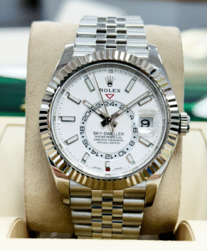 Rolex Sky-Dweller 326934 Jubilee Bracelet White Dial 18K White Gold Bezel Watch