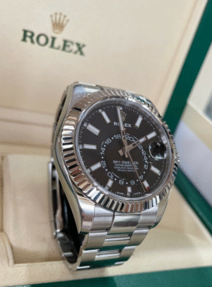Rolex Sky-Dweller 326934 Steel Black Dial Oyster Perpetual Watch BOX/PAPER MINT