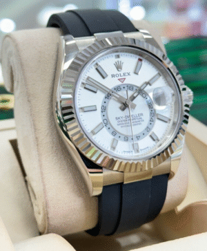 Rolex Sky-Dweller 336239 1White Gold Oysterflex White Dial Watch UNWORN