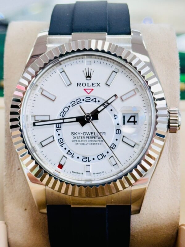 Rolex Sky-Dweller 336239 White Gold Oyster flex White Dial Watch Box & Papers