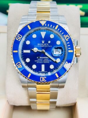 Rolex Submariner 116613 LB 18K Gold Oyster Bracelet Blue Ceramic Bezel BOX/PAPER