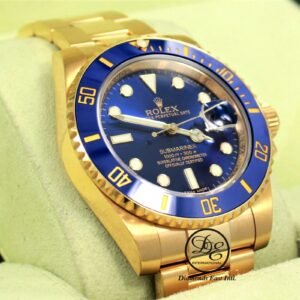 Rolex Submariner 116618 LB 18k Yellow Gold Blue Dial Ceramic Bezel Watch B/PAPR