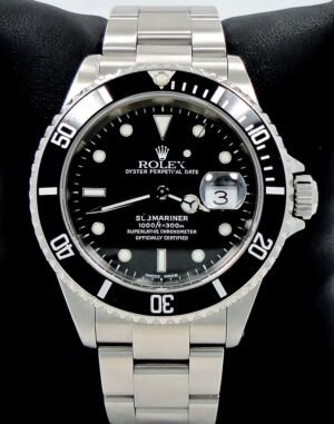 ROLEX Submariner 16610 Oyster Date SS Black Dial Men's Watch *MINT CONDITION*