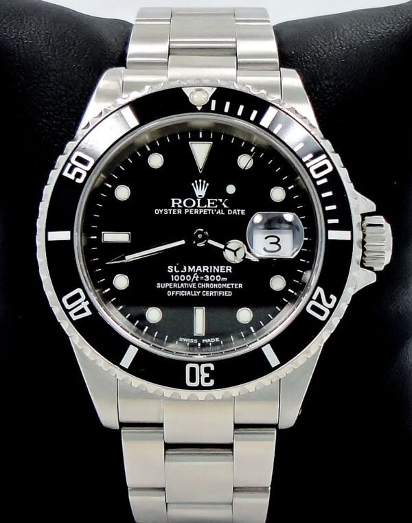 ROLEX Submariner 16610 Oyster Date SS Black Dial Men's Watch *MINT CONDITION*