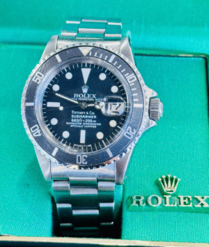 Rolex Submariner Date 1680 Tiffany & Co Dial RARE Vintage Watch Box