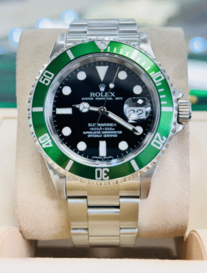 Rolex Submariner Kermit 16610 LV Oyster Bracelet with Factory Green Bezel Watch