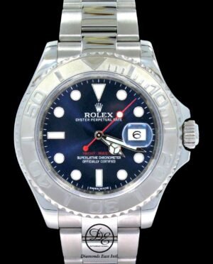 Rolex Yacht Master 116622 40mm Oyster Blue Dial Platinum Bezel Watch *MINT