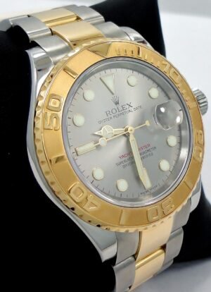 Rolex Yacht-Master 16623 Two Tone 18K Yellow Gold & SS Silver Dial Date *MINT*