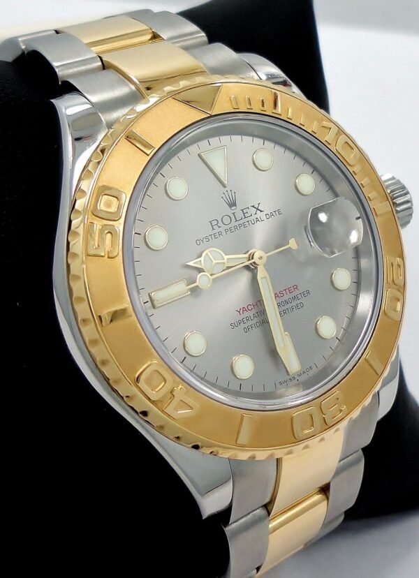 Rolex Yacht-Master 16623 Two Tone 18K Yellow Gold & SS Silver Dial Date *MINT*