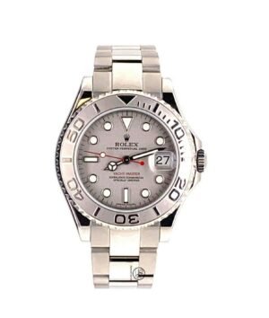 Rolex Yacht Master 168622 35mm Steel Oyster Platinum Bezel Watch Mint PAPERS