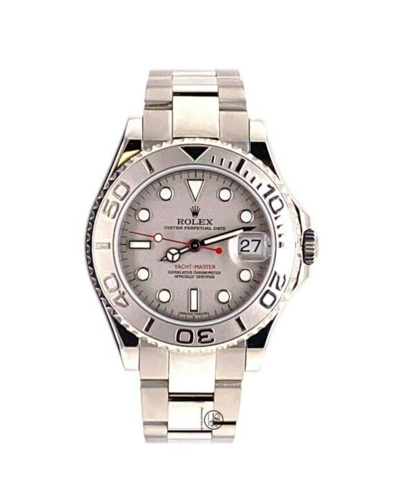 Rolex Yacht Master 168622 35mm Steel Oyster Platinum Bezel Watch Mint PAPERS
