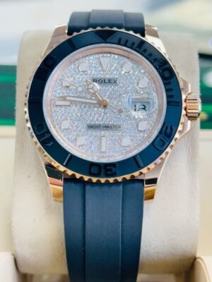 Rolex Yacht-Master 40 126655 18kt Rose Gold Factory Diamond Dial Oyster Flex NEW