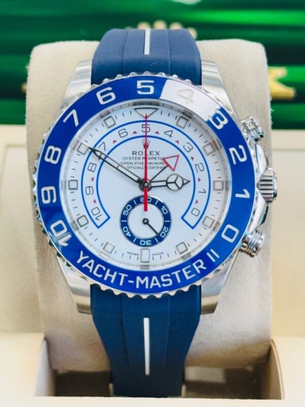 Rolex Yacht-Master II 116680 Steel & Blue Rubber B Band Mercedes Hands BOX/PAPER