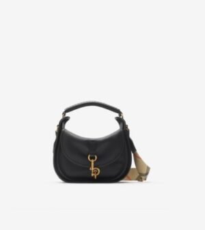 Small B Clip Messenger Bag in Black - Women, Leather | Burberry® Official
