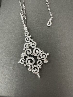Stefan Hafner 18k White Gold & Diamond Articulated Chandelier Pendant & Necklace