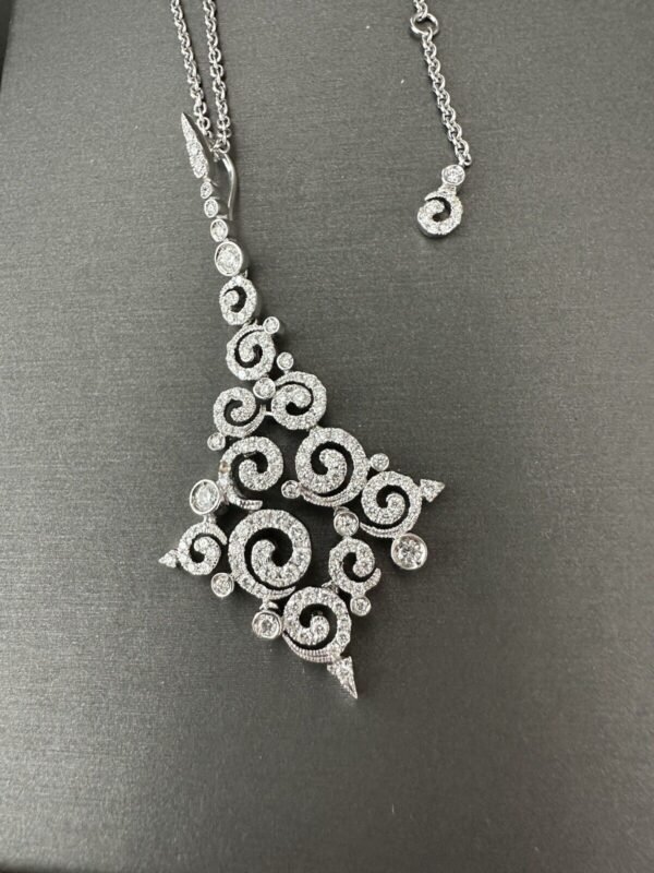 Stefan Hafner 18k White Gold & Diamond Articulated Chandelier Pendant & Necklace