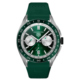 TAG Heuer Connected Calibre E4 Watch with Green Rubber Strap