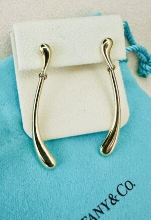 Tiffany & Co. $3,600 Elsa Peretti 18K Yellow Gold Teardrop Earrings