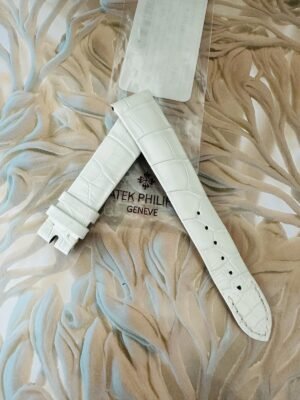 Unworn Patek Philippe Pearly White Alligator Band 17mm With 14mm End