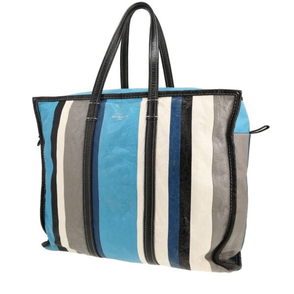 Balenciaga Bazar shopper large model shopping bag in black, white and blue leather