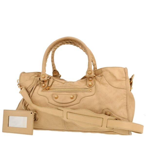 Balenciaga City shoulder bag in beige leather