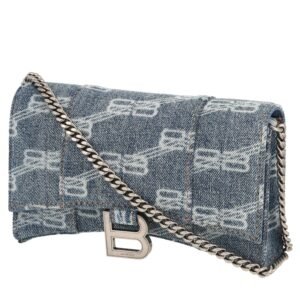 Balenciaga Hourglass handbag in blue monogram denim canvas
