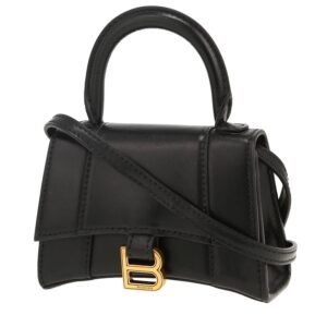 Balenciaga Hourglass shoulder bag in black leather