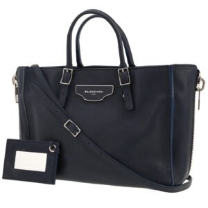 Balenciaga Papier A4 shoulder bag in blue grained leather