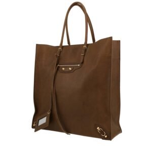 Balenciaga Papier shopping bag in khaki leather