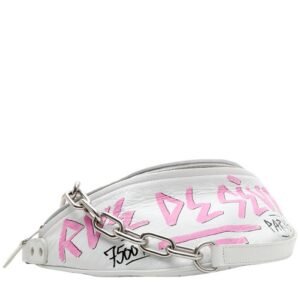 Balenciaga Souvenir pouch in white leather