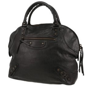 Balenciaga Velo handbag in black burnished leather