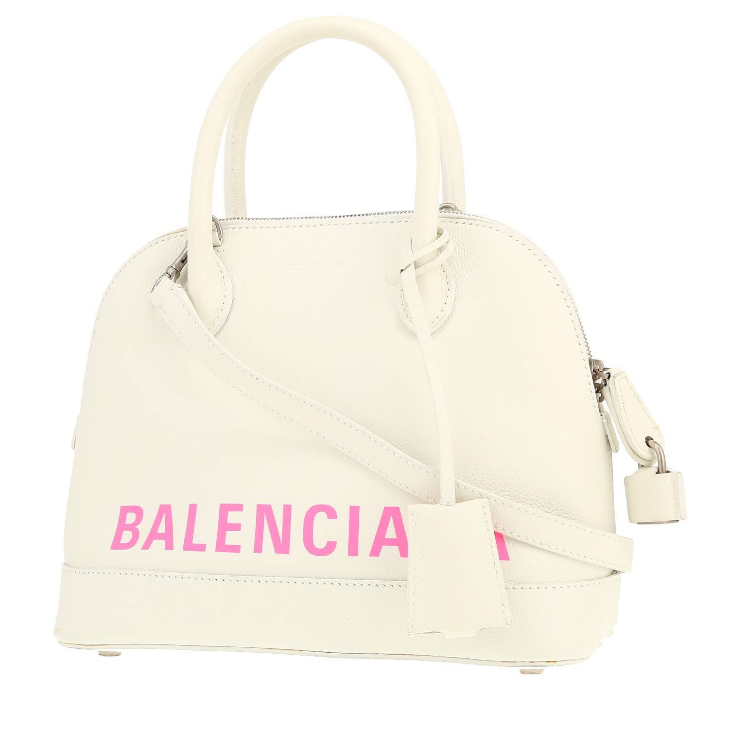 Balenciaga Ville Top Handle shoulder bag in white leather