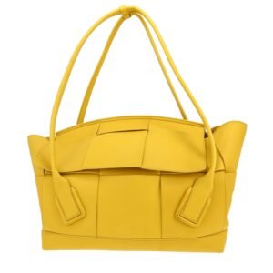 Bottega Veneta Arco handbag in yellow intrecciato leather