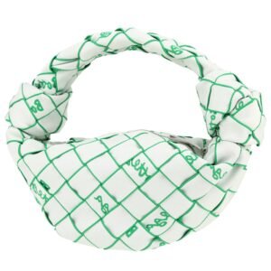 Bottega Veneta Jodie handbag in white and green canvas