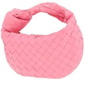 Bottega Veneta Jodie mini handbag in pink intrecciato leather