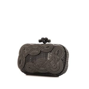 Bottega Veneta Knot pouch in black python