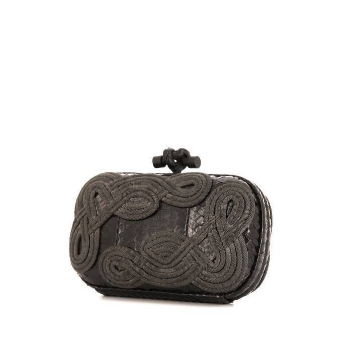 Bottega Veneta Knot pouch in black python