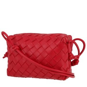Bottega Veneta Loop mini shoulder bag in red intrecciato leather