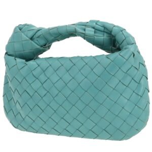 Bottega Veneta Mini Jodie handbag in blue intrecciato leather