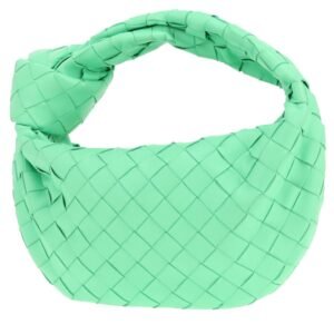 Bottega Veneta Mini Jodie handbag in green braided leather