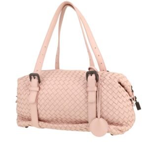 Bottega Veneta Montaigne handbag in pink intrecciato leather