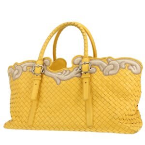 Bottega Veneta shopping bag in yellow intrecciato leather