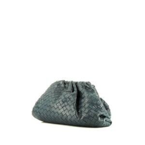 Bottega Veneta The Pouch handbag/clutch in blue intrecciato leather