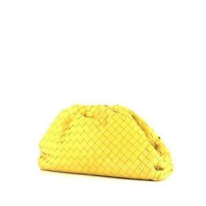 Bottega Veneta The Pouch handbag/clutch in yellow intrecciato leather