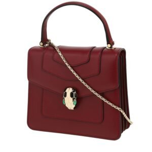 Bulgari Forever shoulder bag in burgundy leather