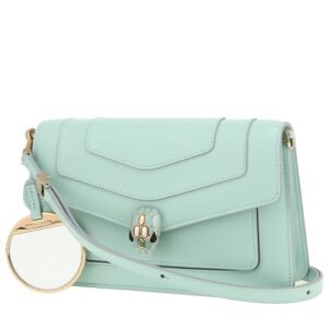 Bulgari Serpenti Forever handbag in Bleu Pale leather