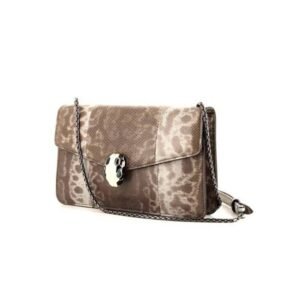 Bulgari Serpenti handbag/clutch in silver water snake