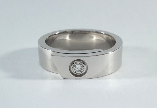 CARTIER DIAMOND RING 18K WHITE GOLD Size 54 - R10192